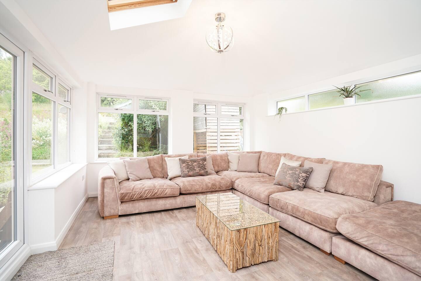 The orangery room is an ideal relaxation spot.